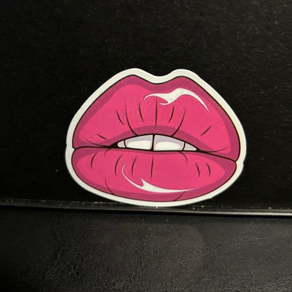 GLOSSY PINK  LIPS STICKER - Picture 1 of 1
